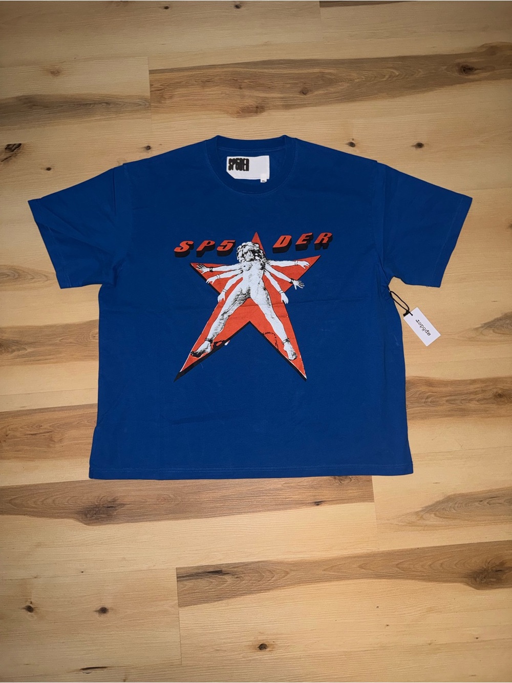 SP5ADER Blue Graphic Short Sleeve Tee